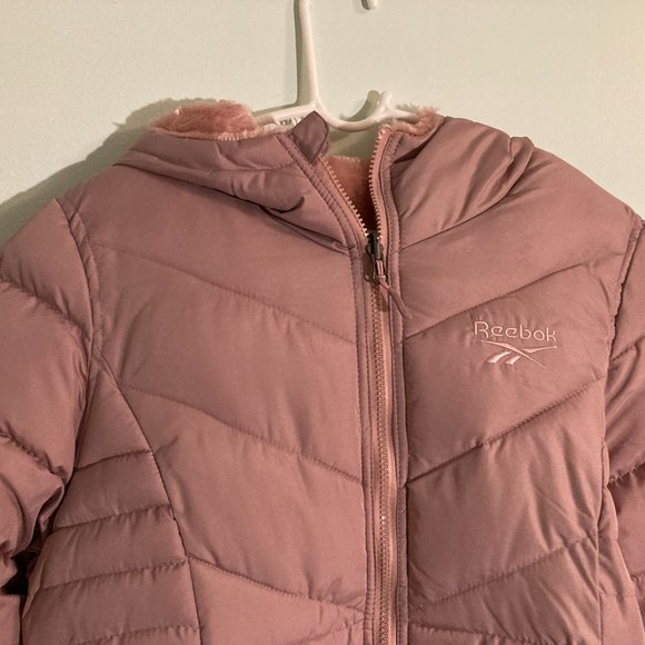 Reebok Womens Reversible Hooded Puffer Coat, Color Dusty Rose, Size Medium, NWT - Picture 6 of 16